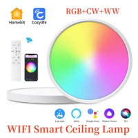 Homekit RGB LED Ceiling Lamp Smart Home WiFi Ceiling Light Dimmable 2700K-6500K Voice Control Apple HomeKit Alice Alexa Google
