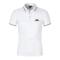 2024 J Lindeberg Golf Polo Men T-Shirt Golf Shirt for Men's Summer Quick Dry Breathable Polo Shirt Fashion Short Sleeve Tops