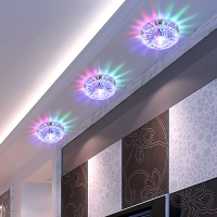 射燈嵌入式led水晶筒燈天花客廳5-8cm孔燈創意走廊過道吊頂牛眼燈