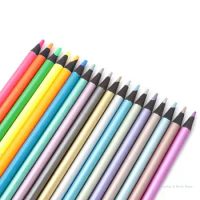 M17F 12PCS Metallic Colored Pencils Fluorescent Color Pencils for Kids Coloring Books