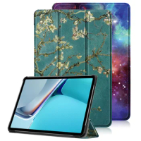 For Huawei MatePad 11 Case Tri-Fold Smart Painted Leather Stand Tablet Cover For Funda Huawei Matepad 11 2021 Case Coque