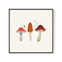 【菠蘿選畫所】野蘑菇-25x25cm(畫/沙發背景掛畫/海報/蘑菇/秋天/複製畫)
