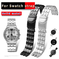 High quality new style For Swatch Men's black steel watch Metal strap YVS451 YVS435 YCS443G watchband accessories 19mm 21mm