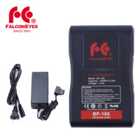 Falcon Eyes BP-160L 10500mAh 14.8V V Mount Battery with Adapter Charger for RX-12TD RX-18TD RX-24TDX