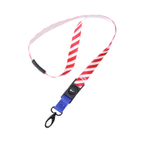 【NIKE 耐吉】識別證吊帶 Premium Breakaway Lanyard 藍 紅 條紋 證件帶 吊繩(N000162498-5NS)