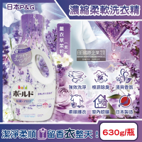 日本P&G-Bold超濃縮強洗淨室內晾曬除臭香氛柔軟洗衣精630g/瓶-薰衣草茉莉(紫)(持香約24小時,消臭柔順洗滌劑,直立式,滾筒式洗衣機適用)