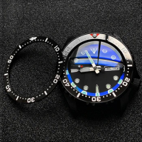 Flat Ceramic Bezel insert 38*31.5mm Luminous pip at 12 For Seiko SKX007 SKX009 watch parts