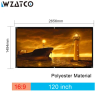 WZATCO 100inch/120inch/150inch 16:9 Canvas Movie Foldable 4K HD Projection Screen for P70 ThundeaL TDA6 TD98 DLP LED projector