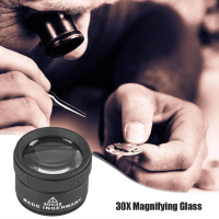 30X Magnifying Glass K9 Optical Lens Monocle Magnifier Optical Glass Lens Loupe Magnifier for Coin S
