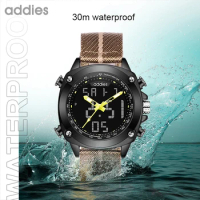 addies Men's Military Sport Watch Fashion Luxury Man Electronic Wristwatch Large dial Multifunctional Waterproof Calendar Clock