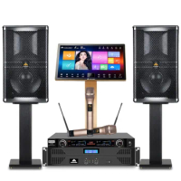 Whole Set High Quality 21.5 2T Karaoke Machine System with Professional Speaker Amplifier and Wireless Mic Karaoke Set Player
