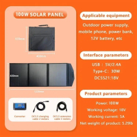 Portable Solar Panel 100Wp Mono Panel Surya Foldable Solar Charger System for Outdoor Camping