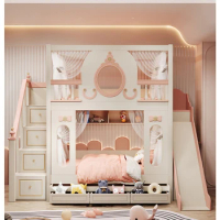 Children's beds Small bunk bed elevated bed Castle Princess bed High Bunk bed Multi-functional bunk bed