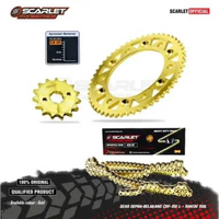 Scarlet Racing - Gear Gir Set Depan Belakang Gold Series CRF 428 Plus Rantai Gold 150L 14 55