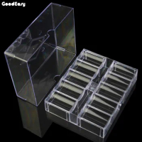High Quality 100/200PCS Acrylic Poker Chip Tray/Box Transparent Chips Box With Cover Casino Game
