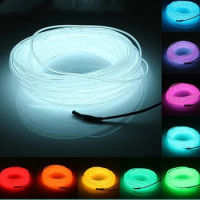2m/3m/5M Flexible Neon Light Glow EL Wire Rope tube Cable Strip LED Neon Lights Shoes Clothing Car party decorative controller