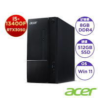 Acer 宏碁 Nitro N50-650 13代10核獨顯桌上型電腦(i5-13400F/8GB/512GB/RTX 3050/Win11)
