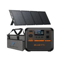 【BLUETTI】AC70P 1000W 戶外移動電源 120W太陽能板套組(移動電源 戶外電池 露營 車宿 行動電源 UPS)