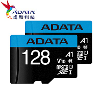 [超值兩入組]威剛 Premier microSDXC UHS-I (A1) 128G記憶卡(附轉卡)