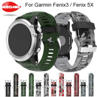 26mm Width Watch Strap Amry Green Colors Replacement Silicagel Soft Band wrist Strap For Garmin Fenix 3 HR GPS Watch/ Fenix 5X