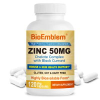 Suplemen seng untuk pria dan wanita | Zinc 50mg Blackcurrant 120 Kapsul Vegetarian | Dukungan Kekeba