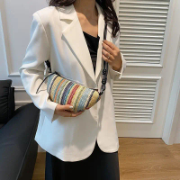 Túi Bánh Bao, Thời Trang Mới Cho Năm 2025, Túi Dệt Cầu Vồng, Túi Đeo Chéo Một Bên Vai Đơn Đơn Giản, 