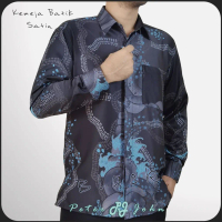 COD Peter N John Satin Baju Batik Lengan Panjang Long Sleeve 7035