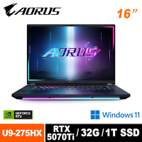 技嘉 AORUS MASTER 16 BXHC4TWE64SH 16吋電競筆電 (Ultra 9 275HX/RTX5070 Ti/32G/1TB/Win11/OLED)