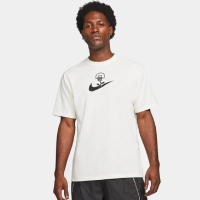 【NIKE 耐吉】短袖 NIKE LOGO T恤 塗鴉 籃球 小花 大勾 重磅 棉 白黑 男女(DC1284-910)