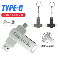 TYPE C USB Flash Drive OTG 2 IN 1 USB Stick 2.0 128GB Pen Drive 64GB 32GB 16GB Pendrive Memory Disk