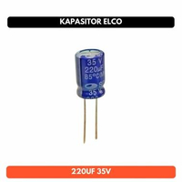 Kapasitor Elco Capacitor 220uf 220u f 220 uf 35V 35 V Elektrolit
