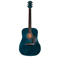 Travel Guitar 41-Inch Acoustic Dreadnought Guitar with Transparent Blue Finish Classical Professional Free Shipping Ukulele Bass