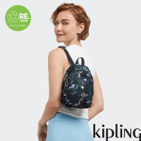 Kipling 暗夜月光森林印花休閒小後背包-NEW DELIA COMPACT