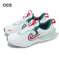 Nike 慢跑鞋 Run Flow GS 大童 女鞋 白 綠 紅 緩衝 運動鞋 DR0472-101