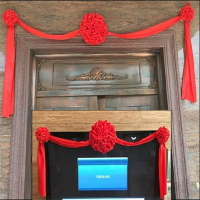 中式婚禮新郎胸花大紅花綢緞紅色繡球頒獎表彰花球結婚手牽引花