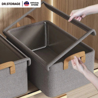 DR.STORAGE Large Capacity Foldable Clothes Storage Box with Steel Frame Clothes Organizer Storage Wa