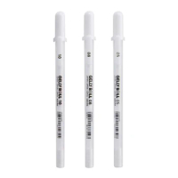 White Color Gelly Roll Gel Pen 0.5mm 0.8mm 1.0mm High Light Marker Black Cardboard Art Painting Line Stationery Supplies