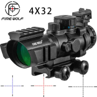 Fire Wolf 4x32 Rifle Scope 20mm Dovetail Reflex Optical Scope Tactical Scope Shotgun Rifle Airsoft Sniper Magnifier Airsoft