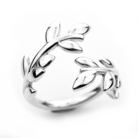 Tiffany&amp;Co. 橄欖葉開口繞指925純銀戒指