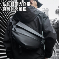 【KOKOYI】2入組-磁釦快速收納輕便大容量多功能多層收納旅行運動慢跑健身側肩休閒腰包(單肩包 斜跨包)
