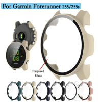 For Garmin Forerunner 255/255s Full Coverage PC Hard Case Cover With High-quality Tempered Glass Screen Protector Film