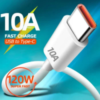 10A 120W Type C Super Fast Charging Cable for Huawei P40 P30 USB C Phone Charging Data Cord for Xiaomi Redmi 13 Pro Oneplus OPPO