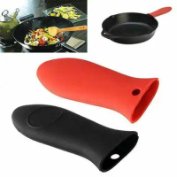 1Pcs Silicone Hot Handle Holder Heat Resistant Potholder Pot Holder Cover Assist Handle Sleeve for Cast Iron Skillets Pans