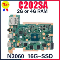 KEFU C202SA Laptop Motherboard For ASUS C202S C202 N3050 N3060 2G Or 4G RAM 16G 32G SSD Mainboard 100% TEST Working