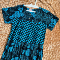 Daster batik,daster lengan pendek lady susun biru
