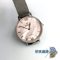 ◆明美鐘錶眼鏡◆MIRRO 米羅 /6115L-PS(粉X銀)/羅馬數字極簡風時尚女錶