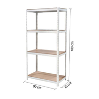 ชั้นวางของอเนกประสงค์พื้นไม้เอ็มดีเอฟ 4 ชั้น Woody PG-TIER4-WH ขนาด 90x45x180 ซม. สีขาว