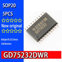 5PCS 100% new original spot GD75232DWR GD75232 SMD SOP-20 7.2MM RS-232 line transceiver Multiple RS-232 Drivers And Receivers