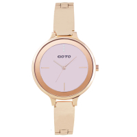 【GOTO】奢華簡約070系列時尚手錶-IP玫x粉(GS0070B-44-841)
