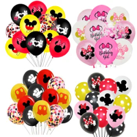 10pcs Mickey Minnie Mouse Latex Balloons Kids Happy Birthday Party Decorations Baby Shower Toys Air Globos Supplies Kids Favor